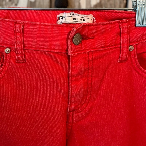 Free People Red fire ombré pants denim size 28 - Picture 2 of 4
